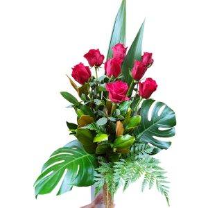 Scarlet Romance – Red Rose Arrangment Adelaide